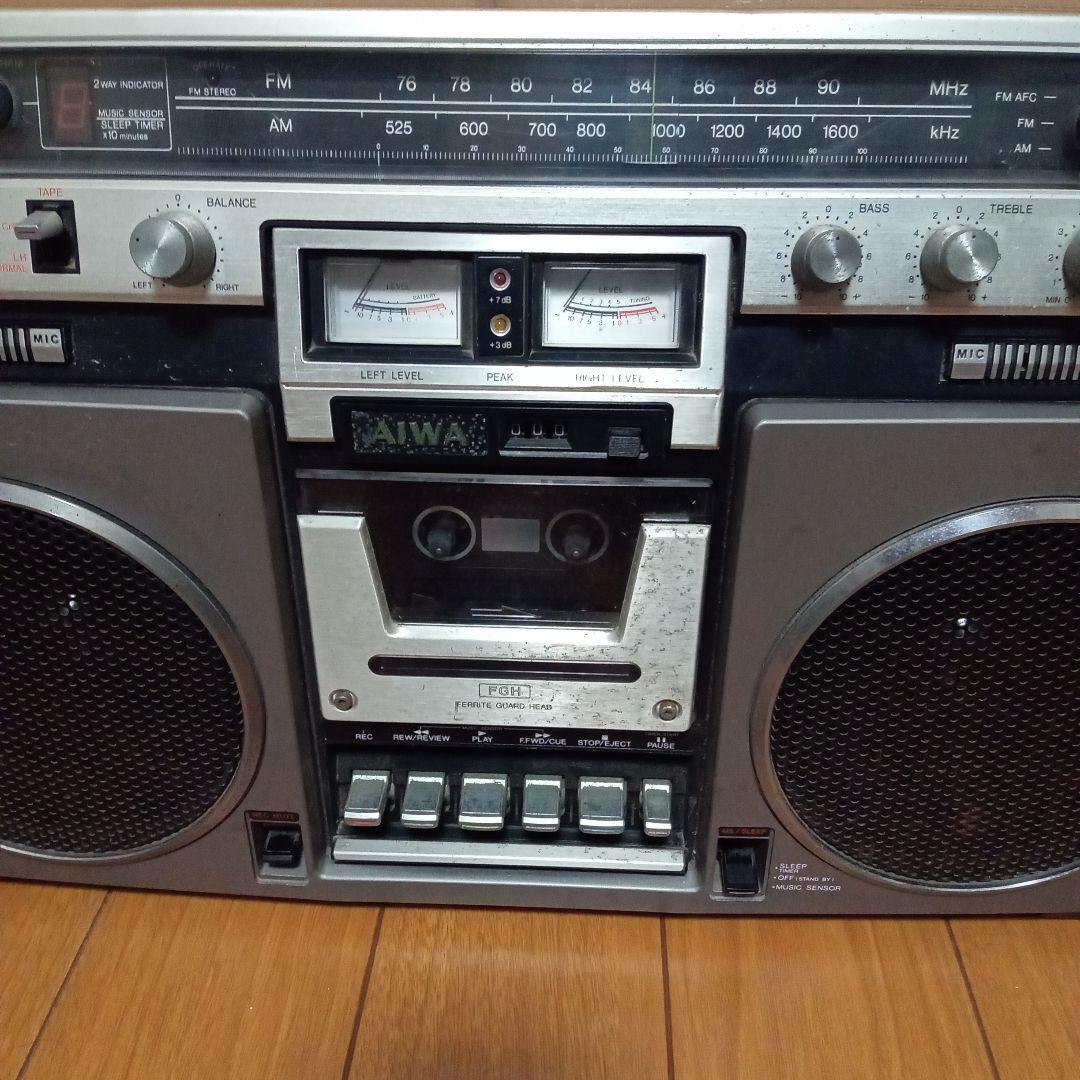 AIWA アイワ 大型ラジカセ CS-80 昭和レトロ ラジカセ通電確認品
