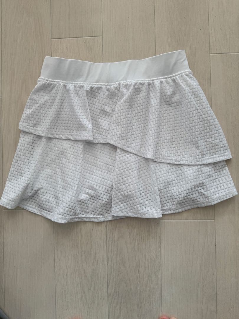 リージャ ホワイト メッシュ フリル スカートXS