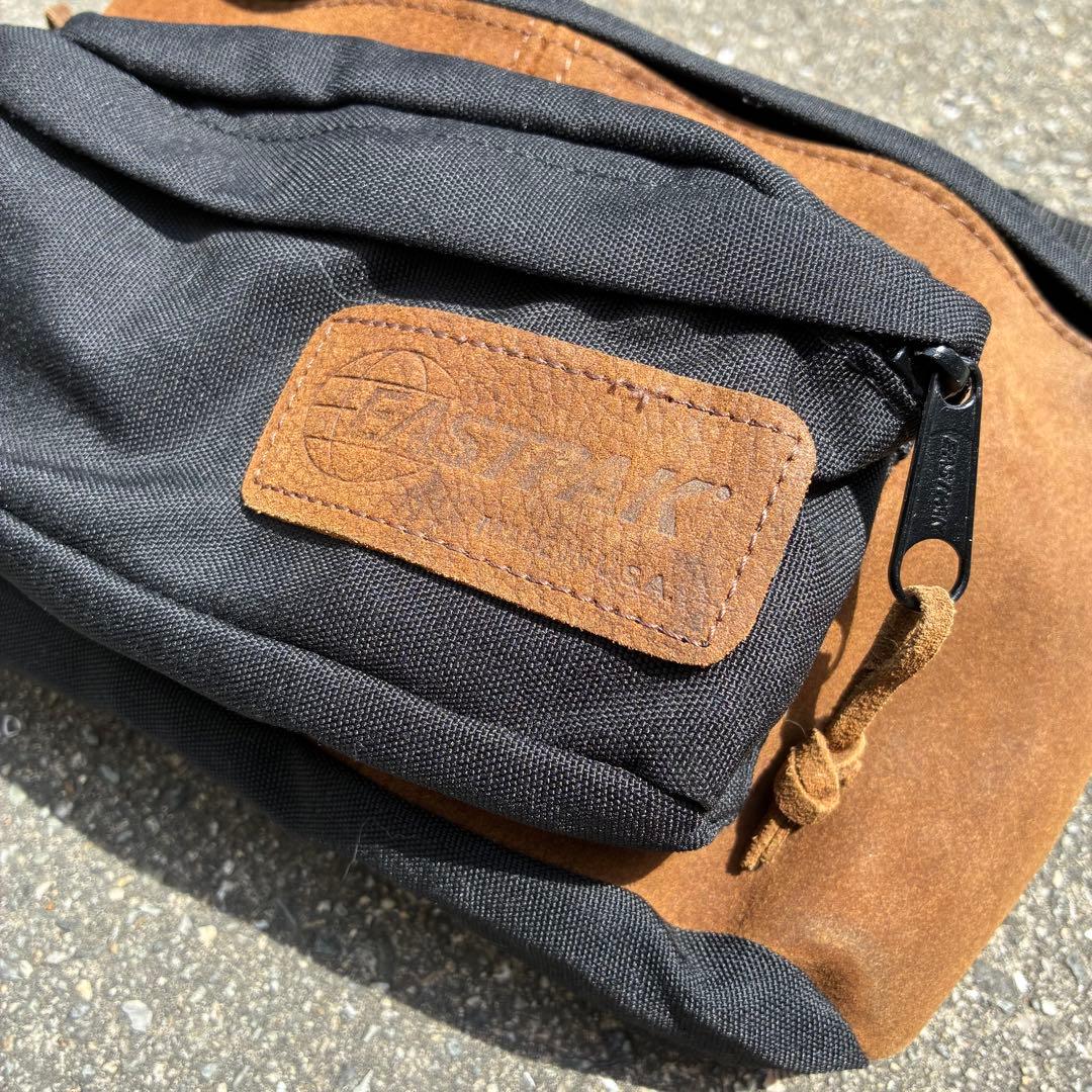 【USA製】90s EASTPAK イーストパック　ウエストポーチ　レザー