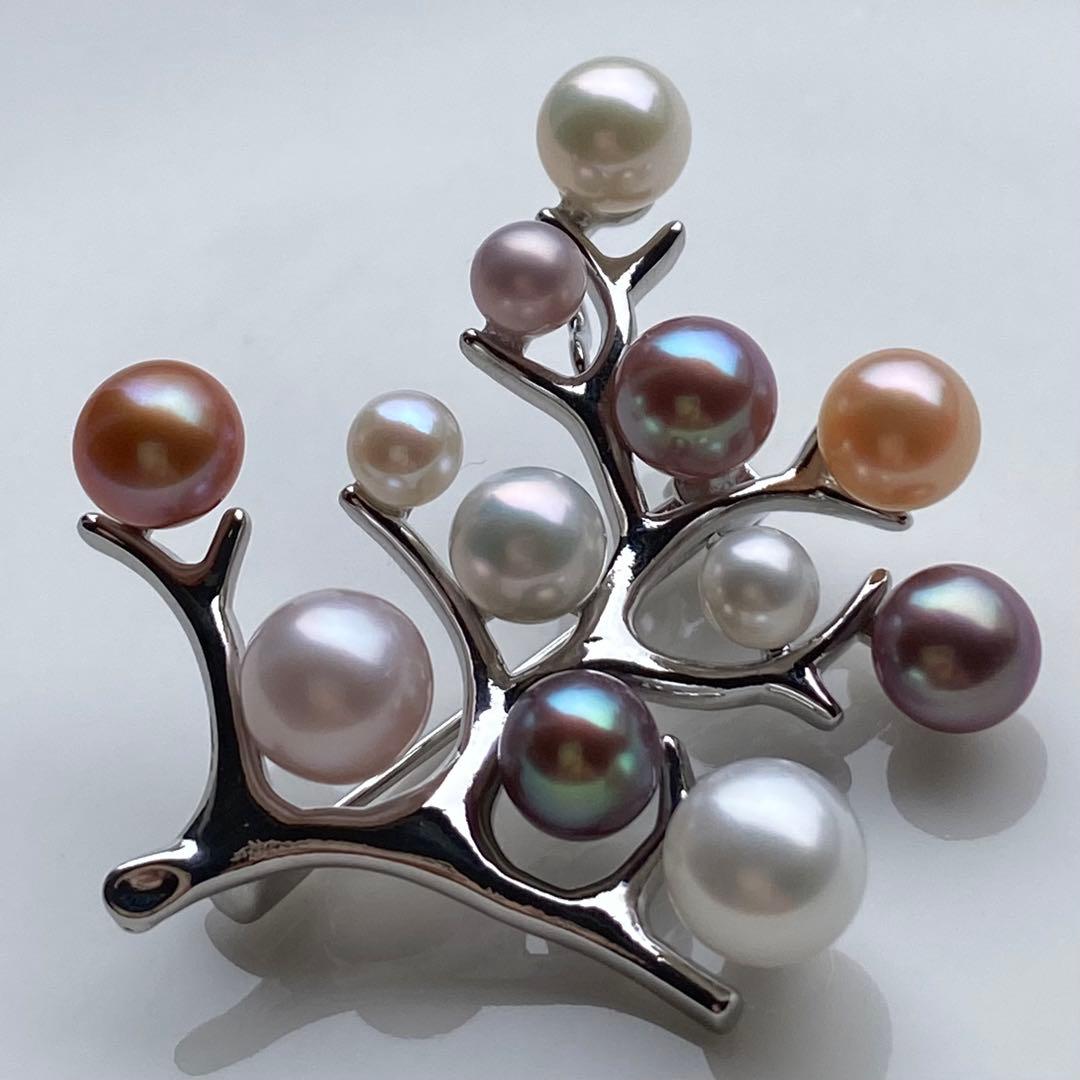 本真珠　淡水無核パール両用ブローチ/ネックレストップ　小粒多彩BL042