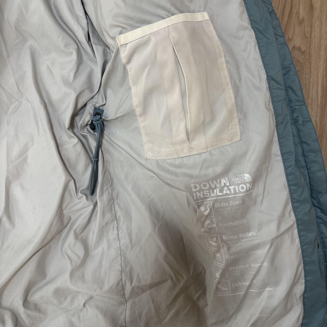 【希少カラー】ノースフェイス ロングダウン ベンチコート 肩ロゴ レディースM