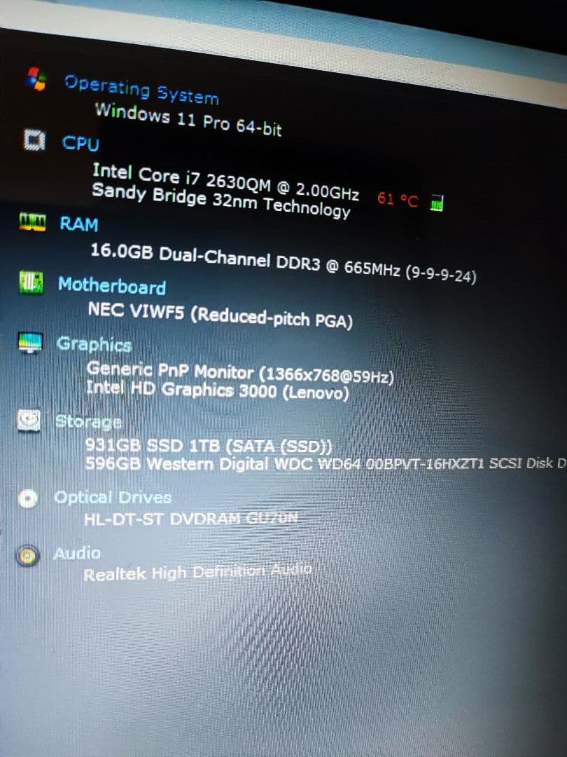 NECノートパソコンCorei7SSD1000GBOffice2021