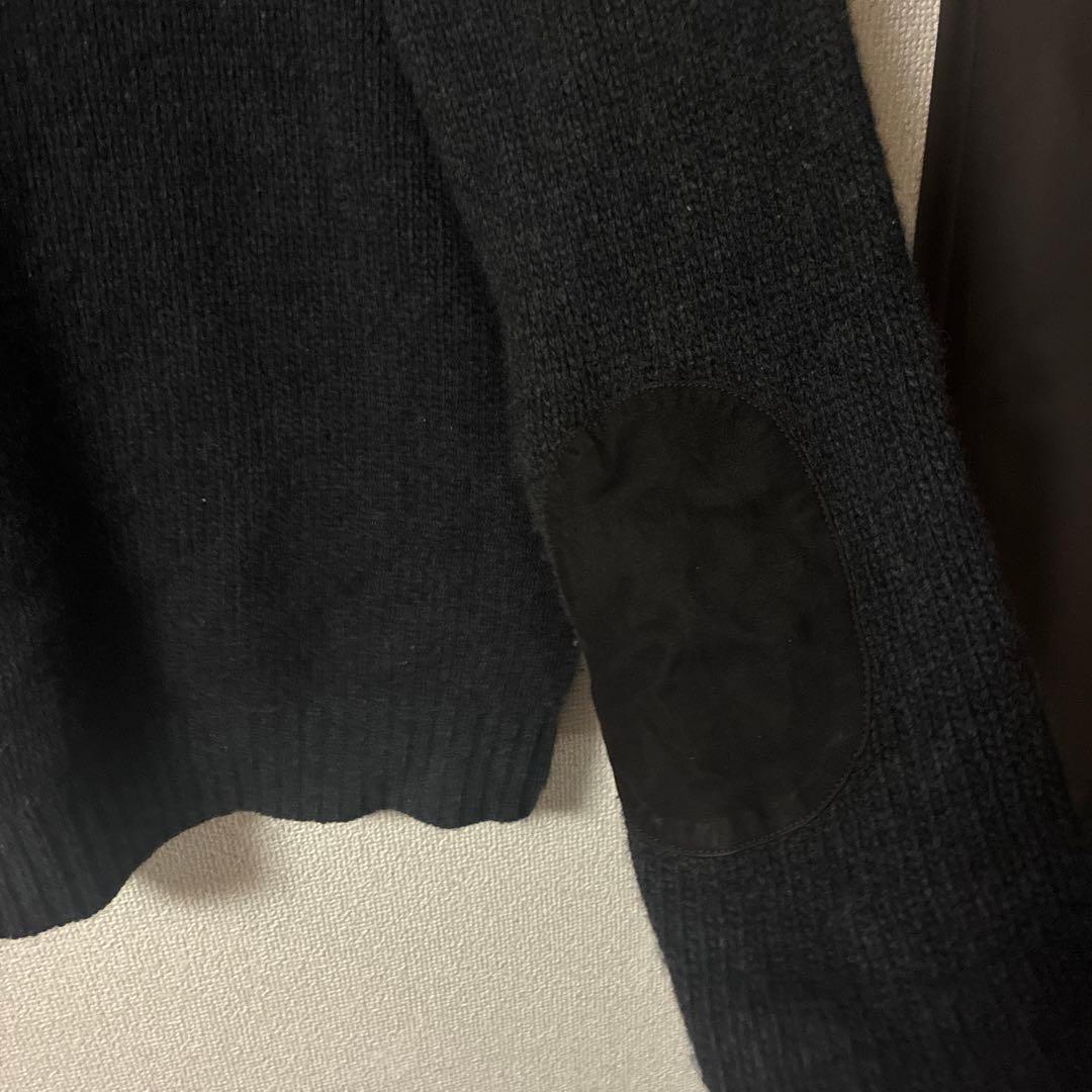Ralph Lauren ショールカラーエルボーパッチニットカシミヤセーター　Ｌ
