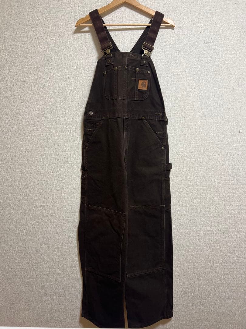 Carhartt ダークブラウン オーバーオール Sサイズ 美品