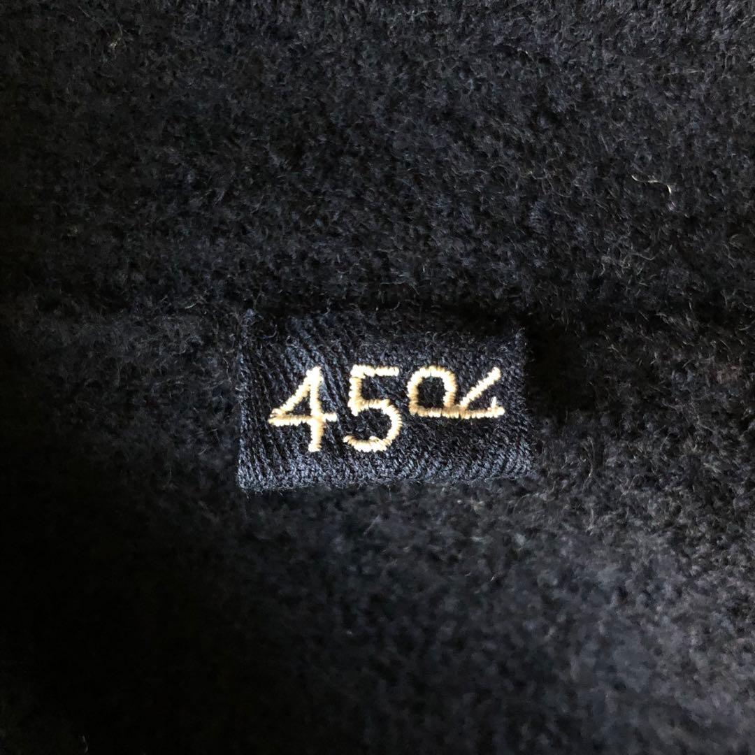 3007y美品 45R アルル縮重ショールプル 紺 ウール　現行タグ 近年 XL