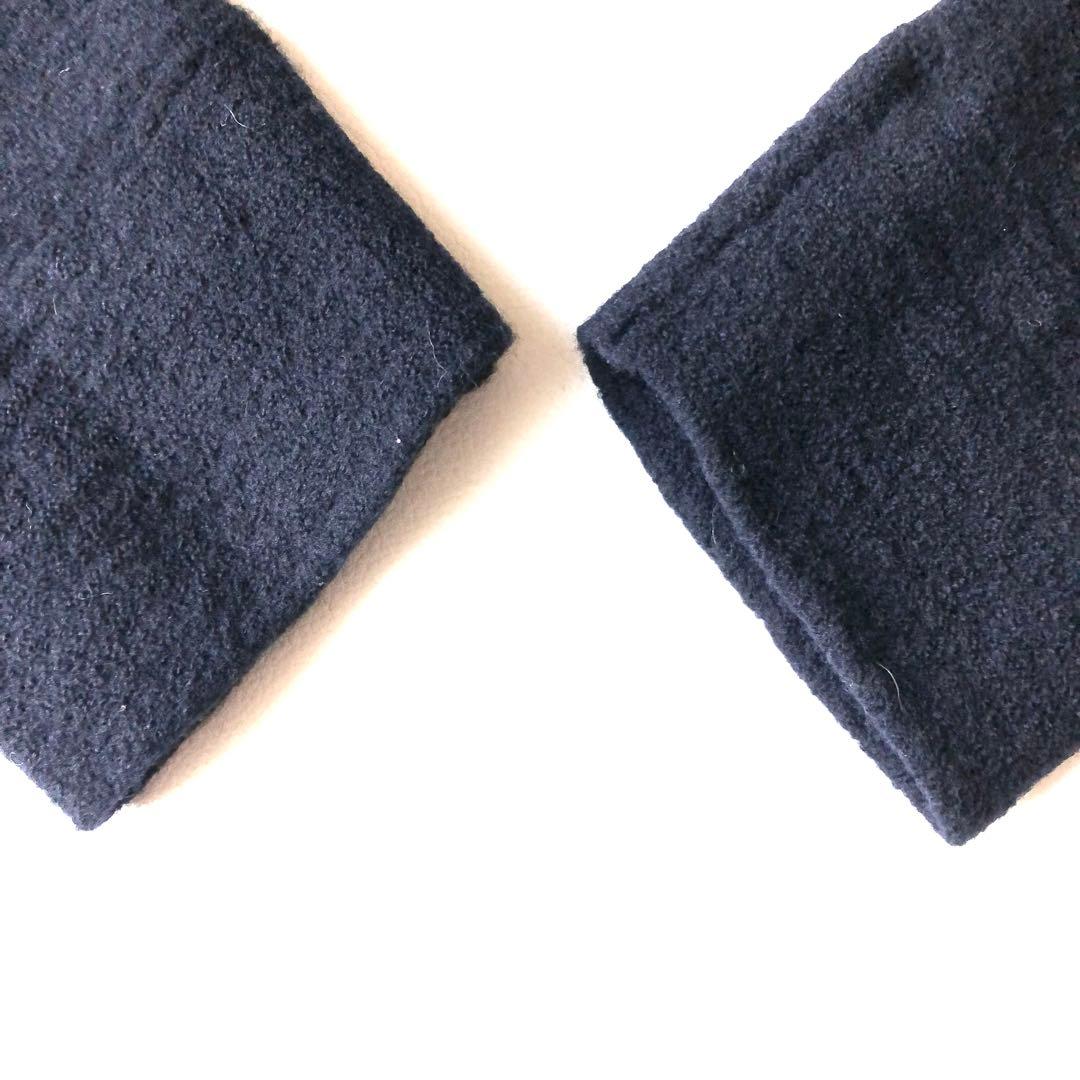 3007y美品 45R アルル縮重ショールプル 紺 ウール　現行タグ 近年 XL