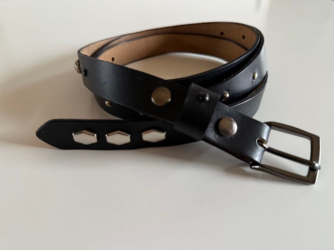 【美品】anytee Narrow Long Belt Black Black