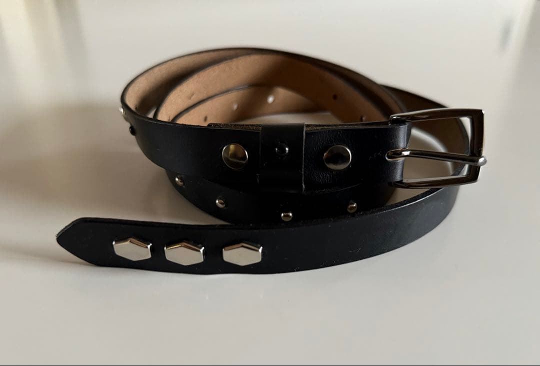 【美品】anytee Narrow Long Belt Black Black