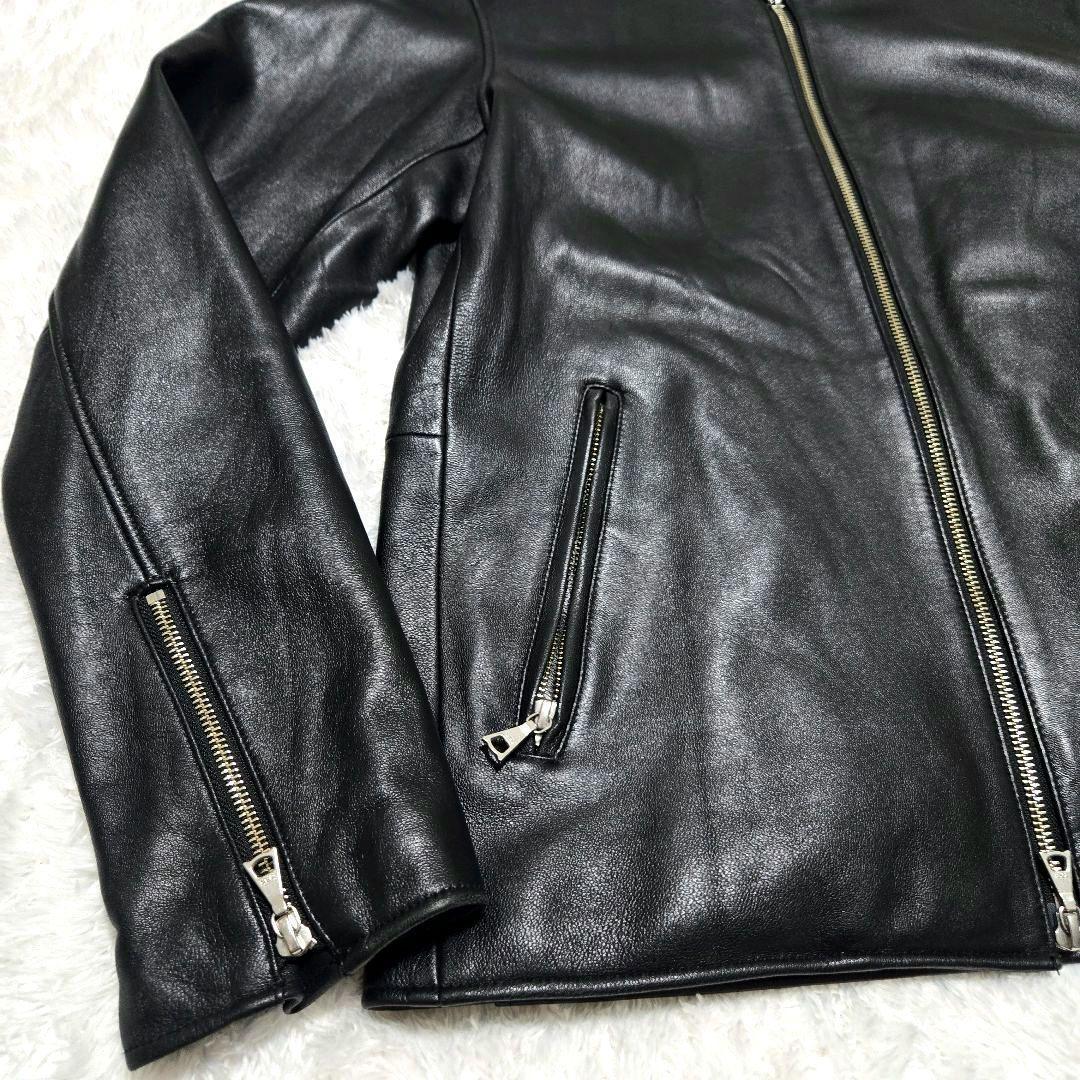 美品 上質 ビームスハート レザージャケット XL 羊革 シングルライダース 黒