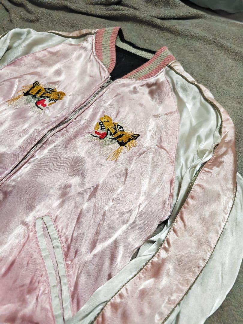 馬師努 90s 日本限定虎 スカジャン unisex サテン vinntage