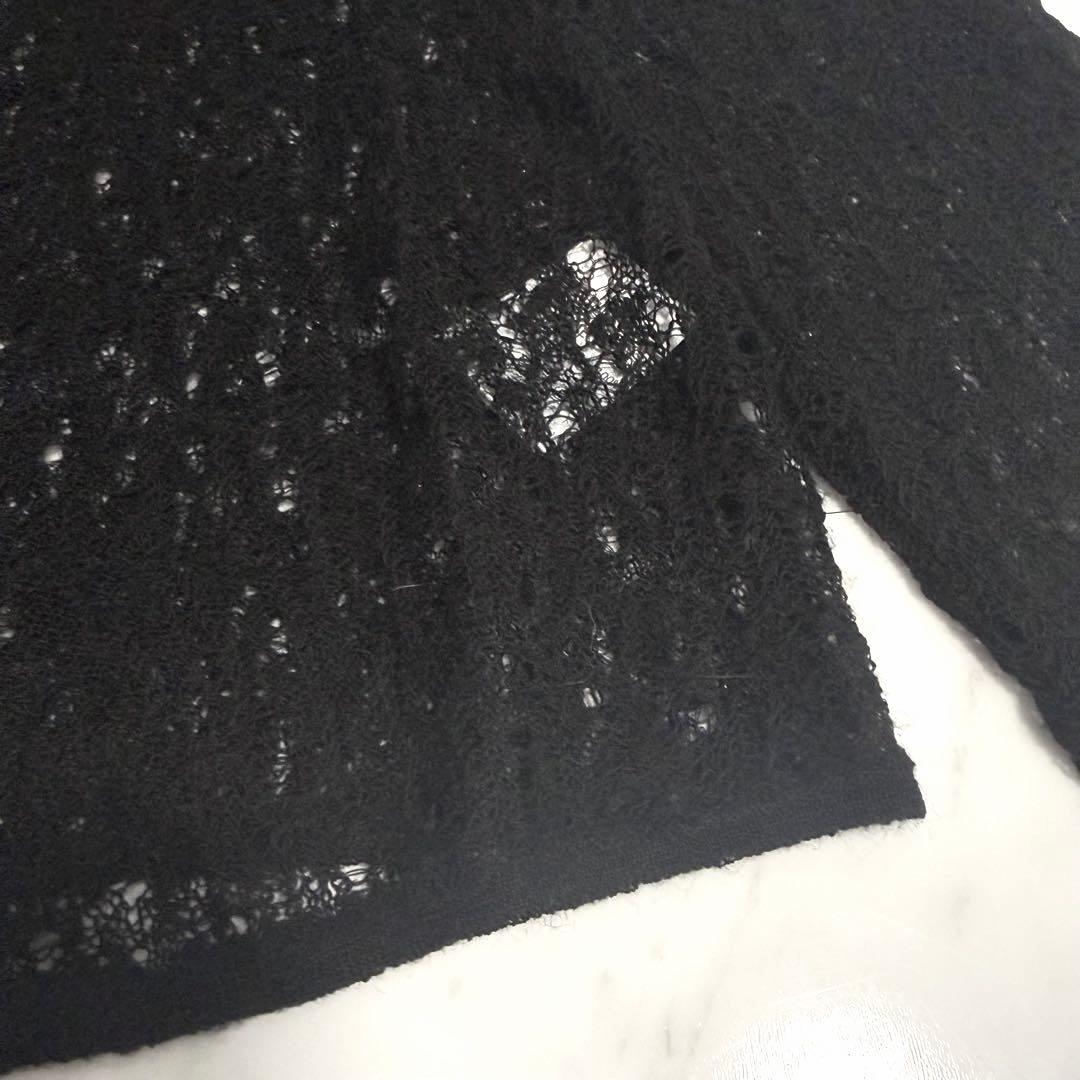 【しゅわしゅわ】2025✨️ニュアンス ウール レースポロニット トップス