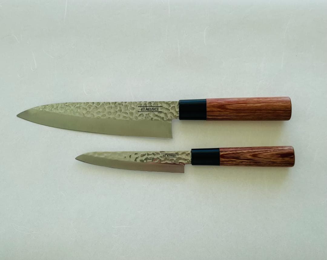 【牛刀＆ペティナイフ】槌目包丁　ITADACI　岐阜・関市【最強2本セット】