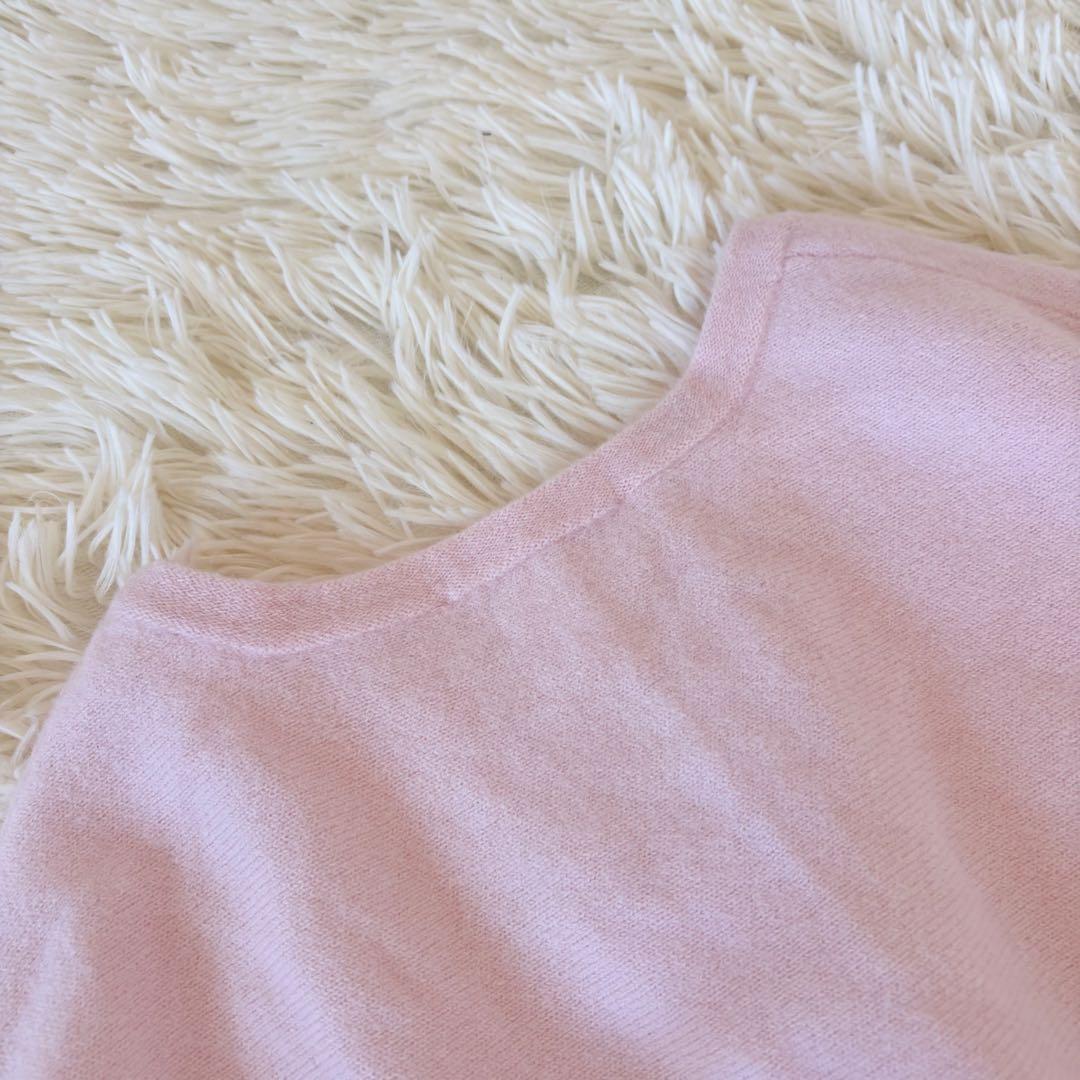 美品✨定価2.4万✴︎ビアズリー ビッグロングクルーニット　ピンク　オーバーサイズ