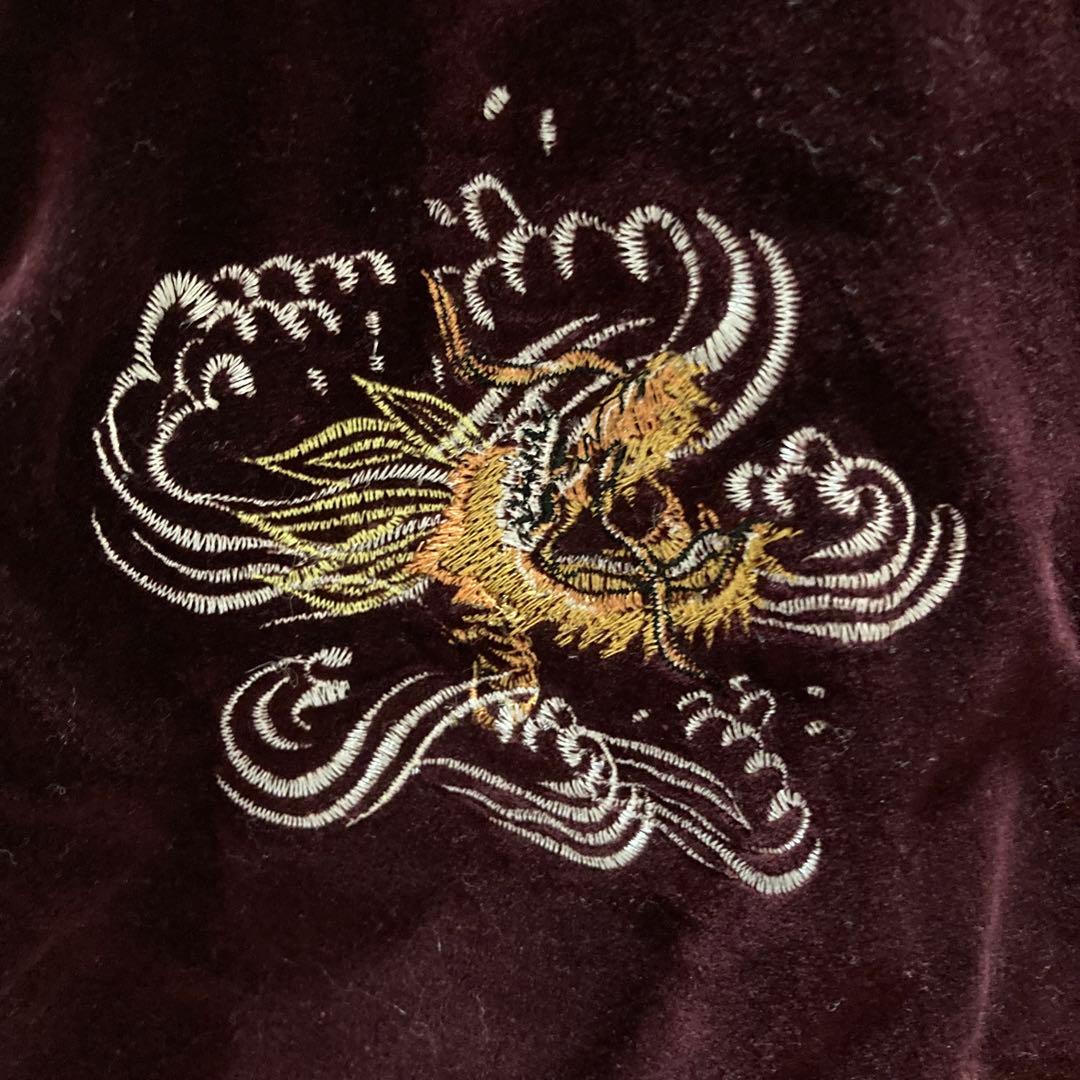 CPS 別珍 スカジャン 龍　日本地図　刺繍 1990's Mサイズ　ビンテージ