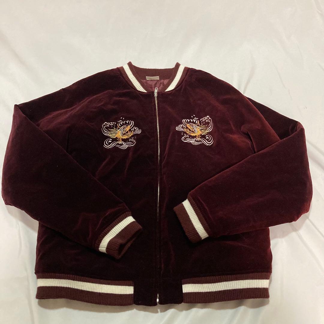 CPS 別珍 スカジャン 龍　日本地図　刺繍 1990's Mサイズ　ビンテージ