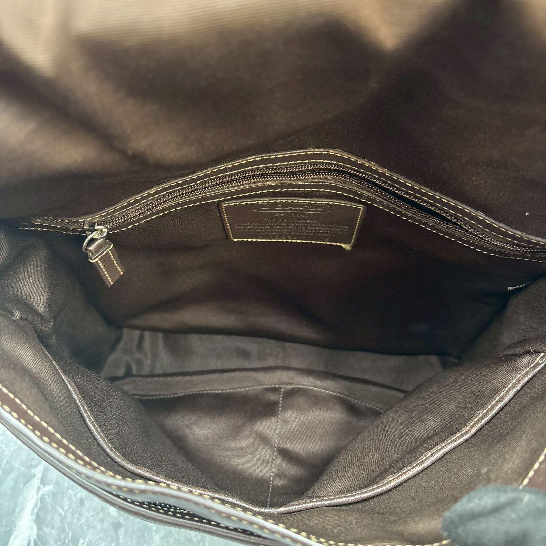 【美品】コーチ メッセンジャーバッグ オールレザー ブラウン 金具 チャーム