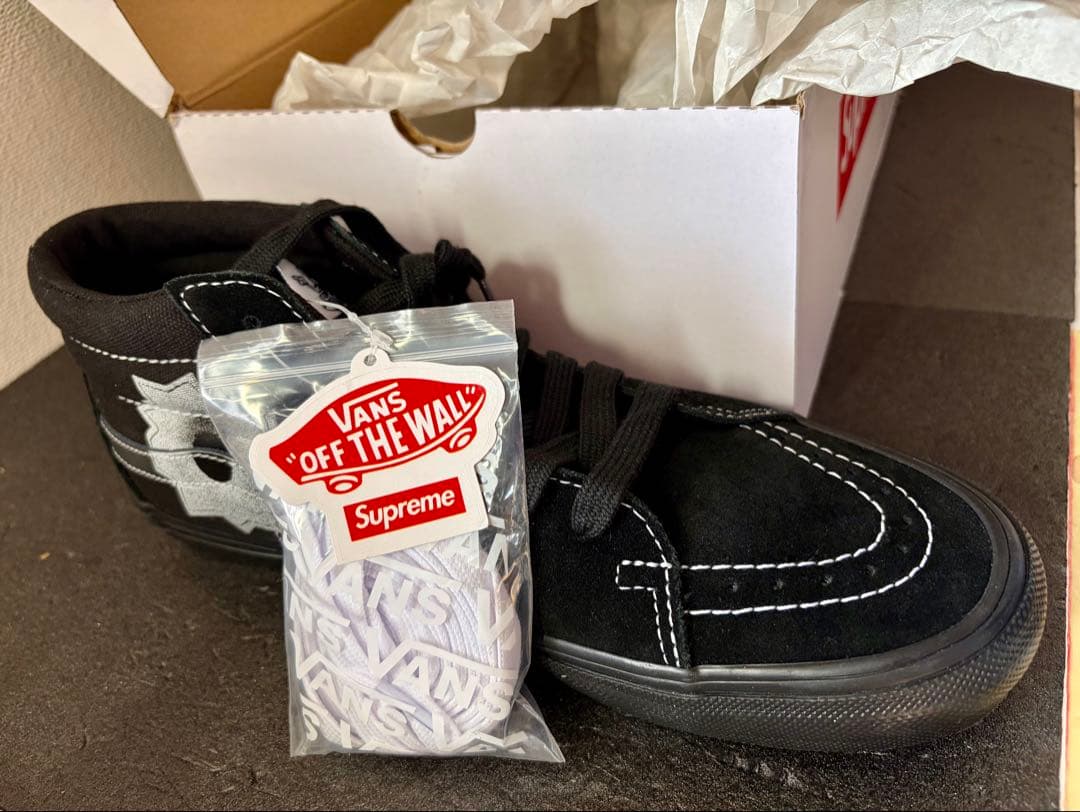 靴 Supreme Vans Nate Lowman Skate Mid 28.0