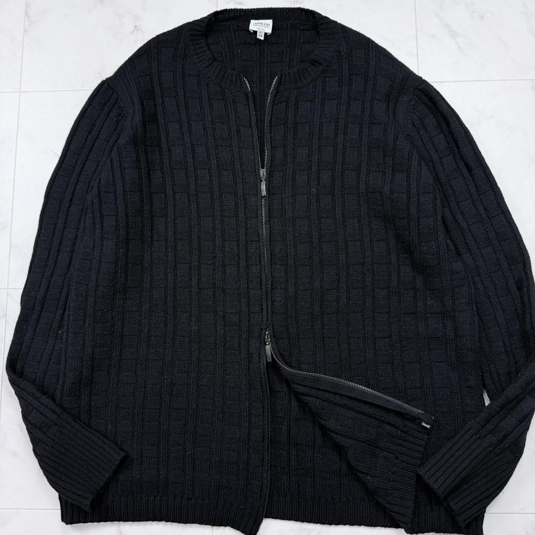 大きいサイズ【美品】アルマーニコレツォーニ ドライバーズ ニット 黒