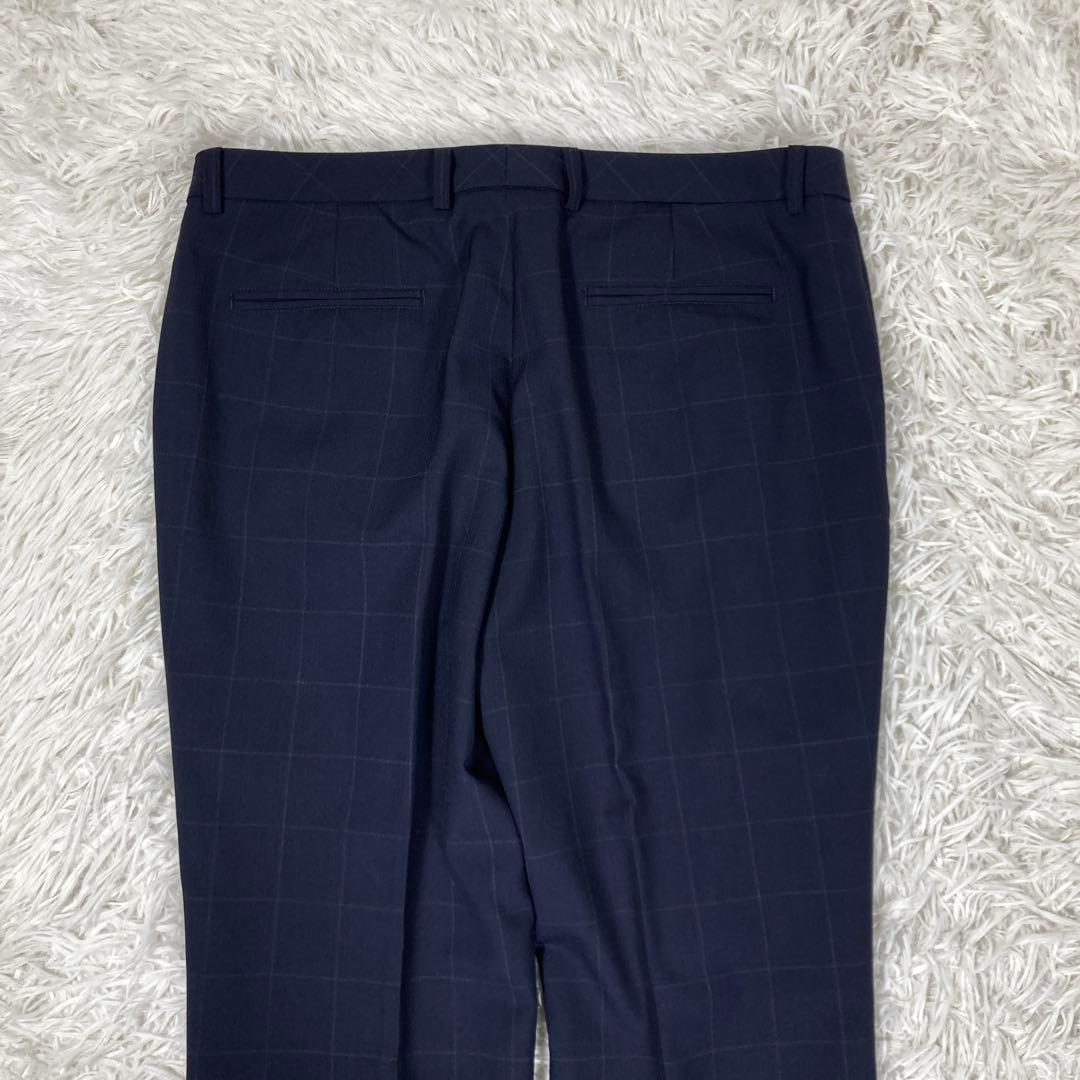 極美品スーツセレクト　3点セットアップスーツ　ネイビー　チェック　ウォッシャブル