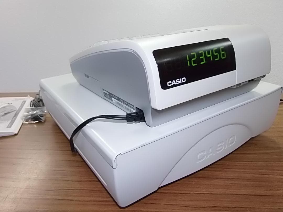 ケーブル付1/11設定無料カシオTE-340かなめくり機能インボイスレジスター