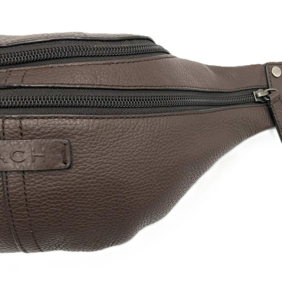 【極美品】COACHコーチ ウエストバッグ クロスボディ シボ革 　ブラウン