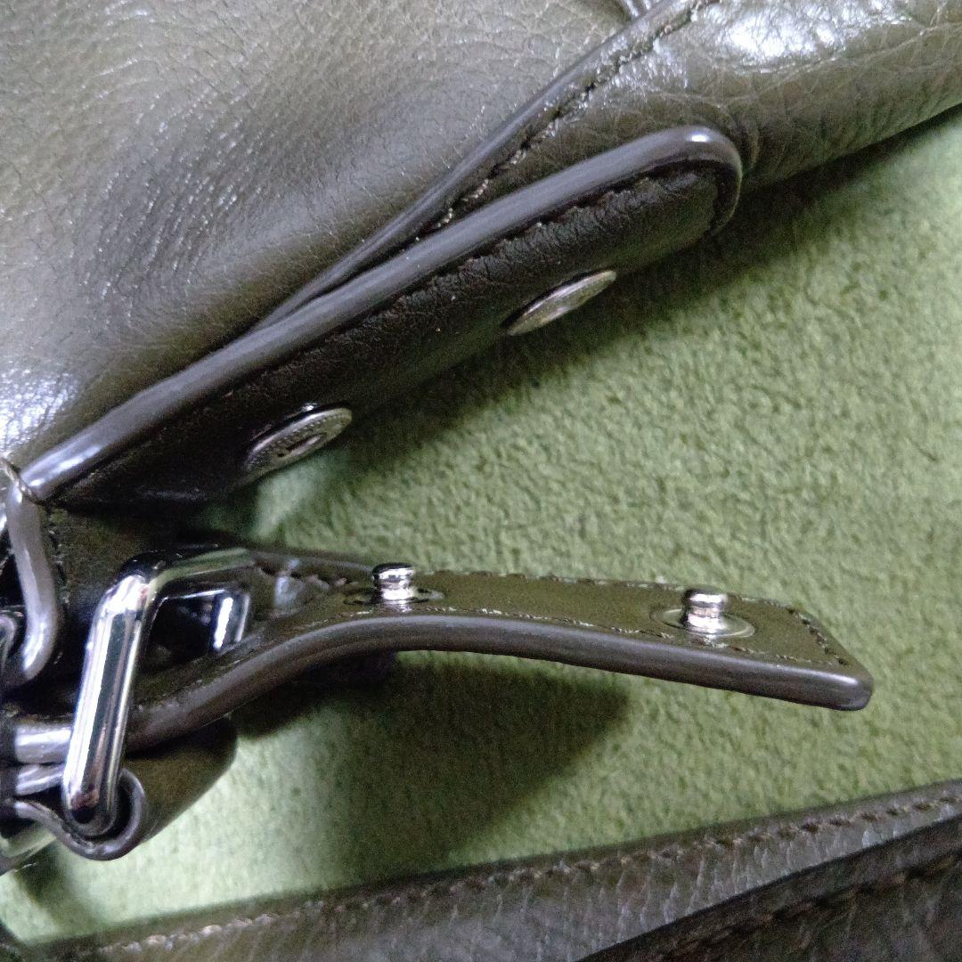 美品✨ヒロフ ヴィータ シボ革 Hロゴ ショルダーバッグ ソープ A4 2way