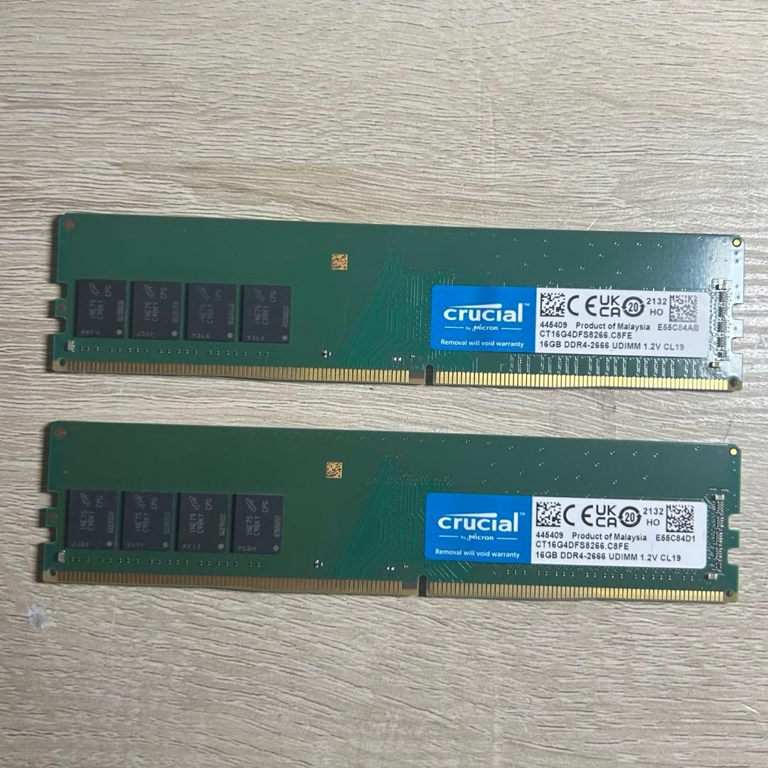 Crucial DDR4-2666 CL19 32GB(16GBx2枚)