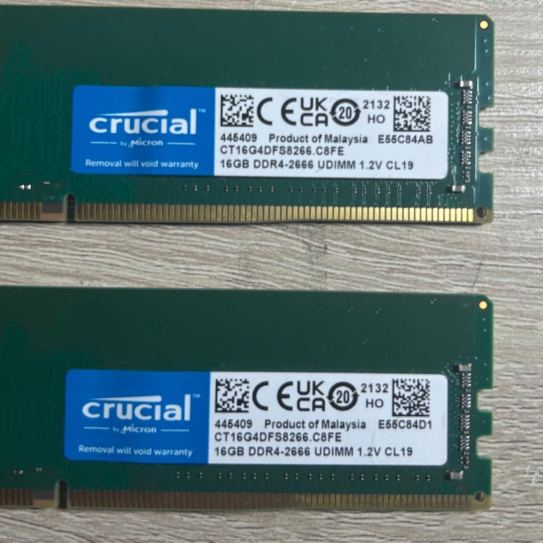 Crucial DDR4-2666 CL19 32GB(16GBx2枚)