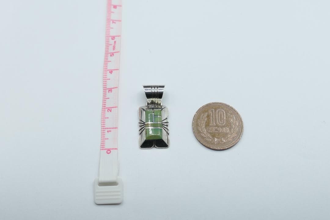 美品　ナバホ　チェスターベナリー　グリーンターコイズ　ネックレス　トップ