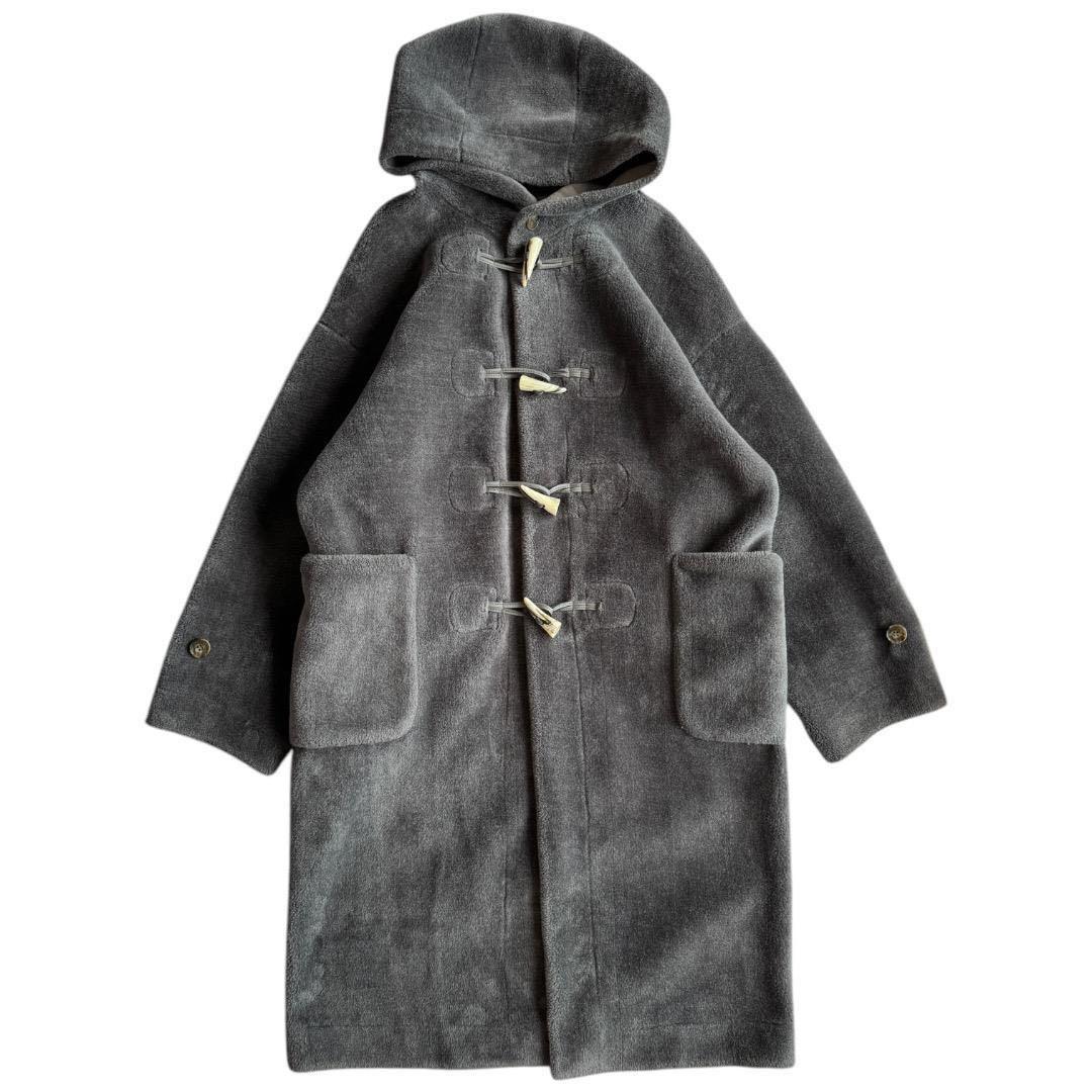 22AW FURFUR ボアダッフルコート ロング フーデッドコート グレー