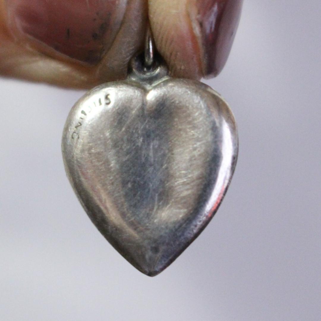 40s　スウィートハートジュエリー　パフィハート　ギフトに　シルバー　リボン