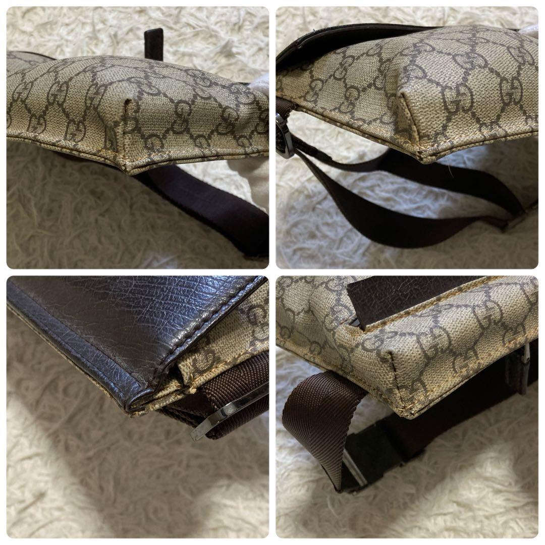 グッチ　ボディバッグ　ウエストポーチ レザー GG ポシェット