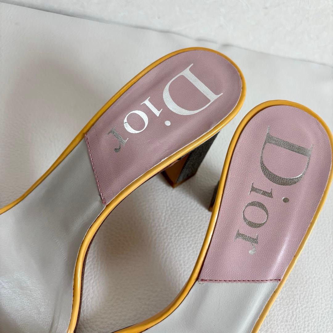 【希少】【クリスチャンディオール】デニム ロック&チャーム ミュール ヒール