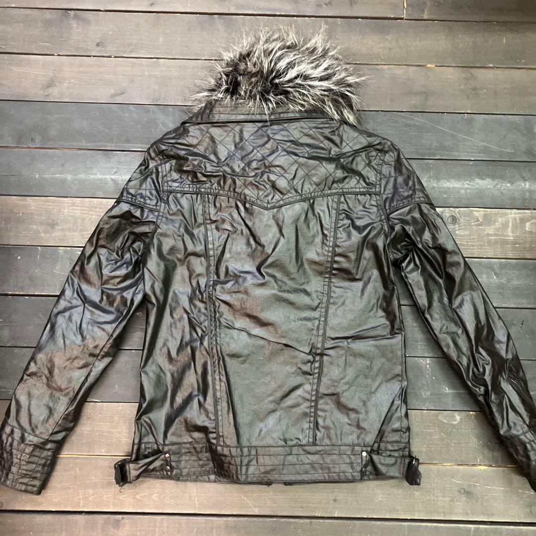 z*様 VICEFAIRY ファーフェイクレイヤーライダースジャケット 44 在