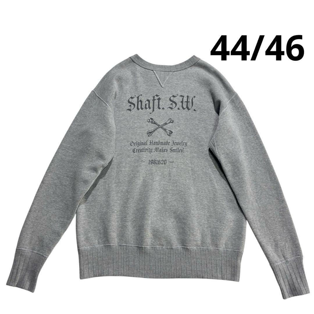 TWO MOON 両V スウェット 44/46 霜降りグレー バックプリント