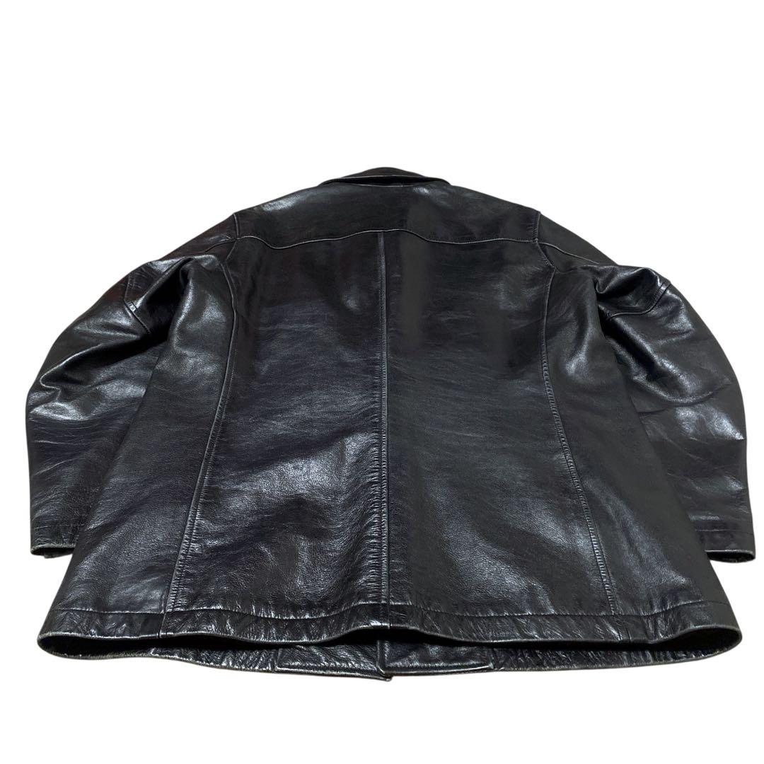 SHIPS カーコート　カウレザー　レザージャケット　本革　ブラック　L
