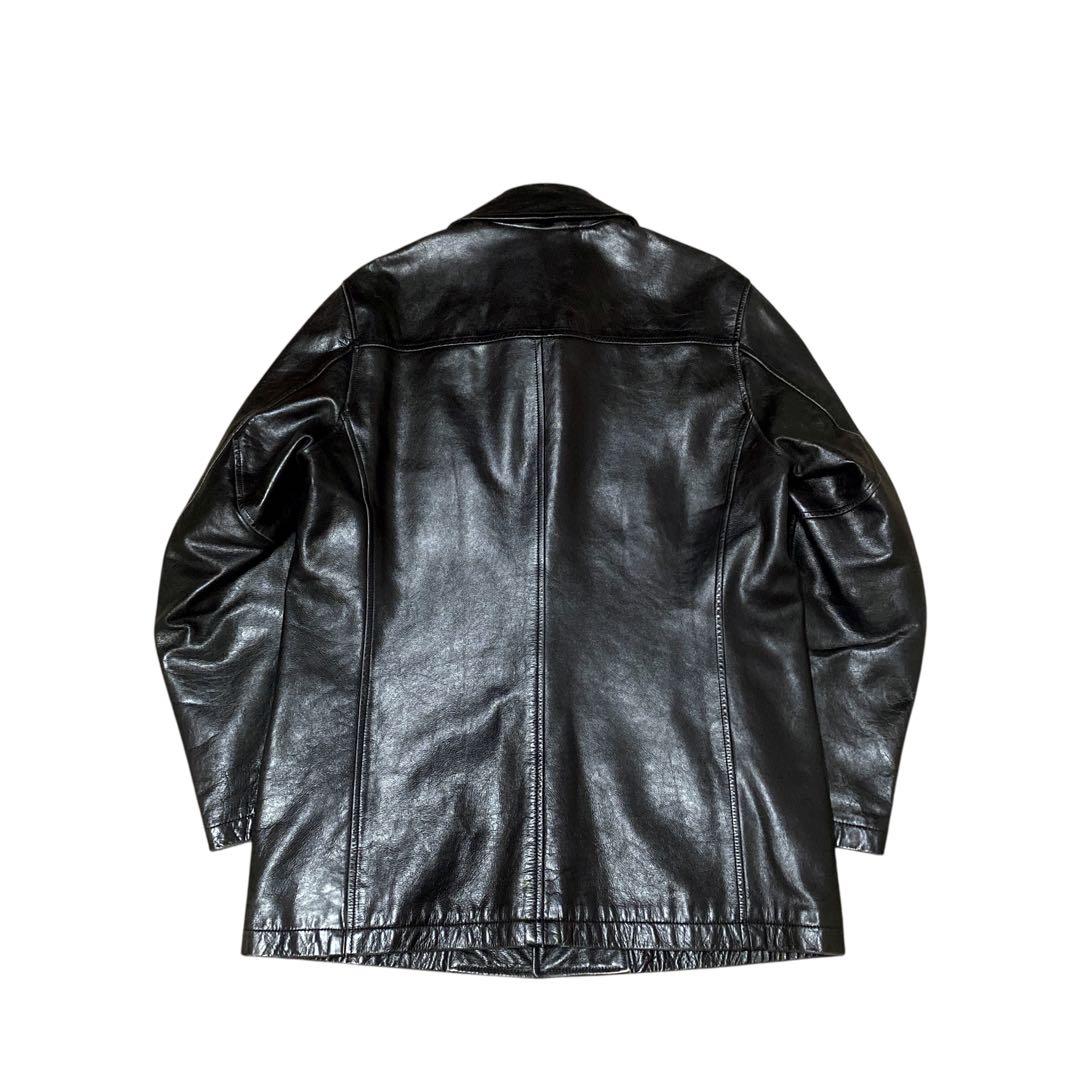 SHIPS カーコート　カウレザー　レザージャケット　本革　ブラック　L