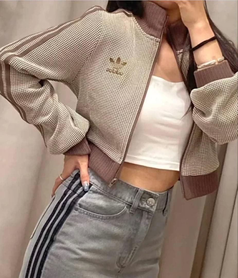 【新品】激カワ♡アディダスクロップトラックトップジャケット　Lサイズ　公式完売品