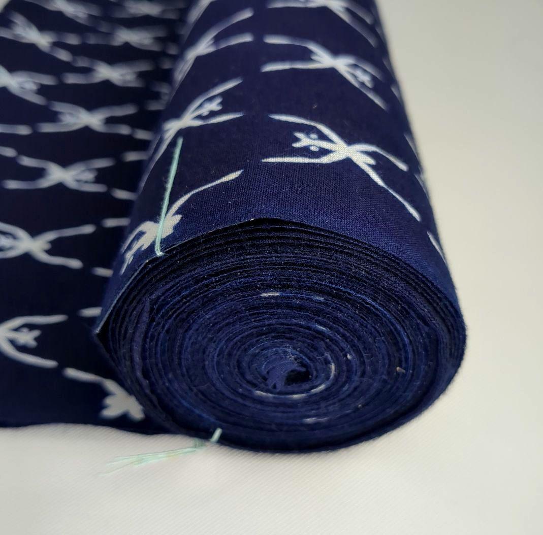 新古品　反物　浴衣　竺仙　紺地　未仕立て　木綿No.27