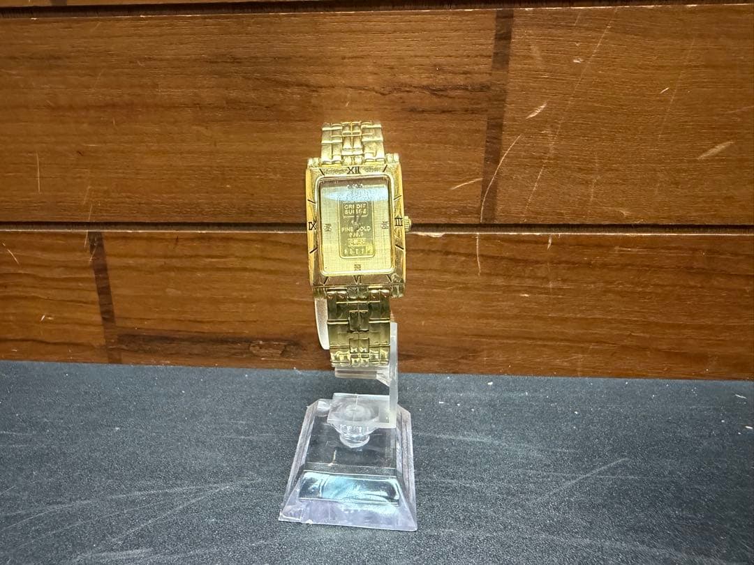 インゴッド純金腕時計　エルジン製　スクエア 24K ウォッチ