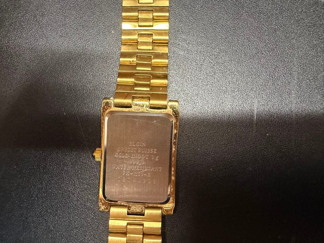 インゴッド純金腕時計　エルジン製　スクエア 24K ウォッチ