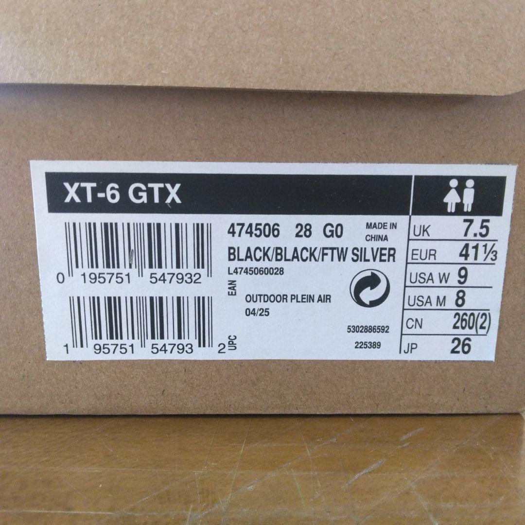 ★【国内正規品・新品】サロモン　XT-6 GTX　L47450600　26.0㎝