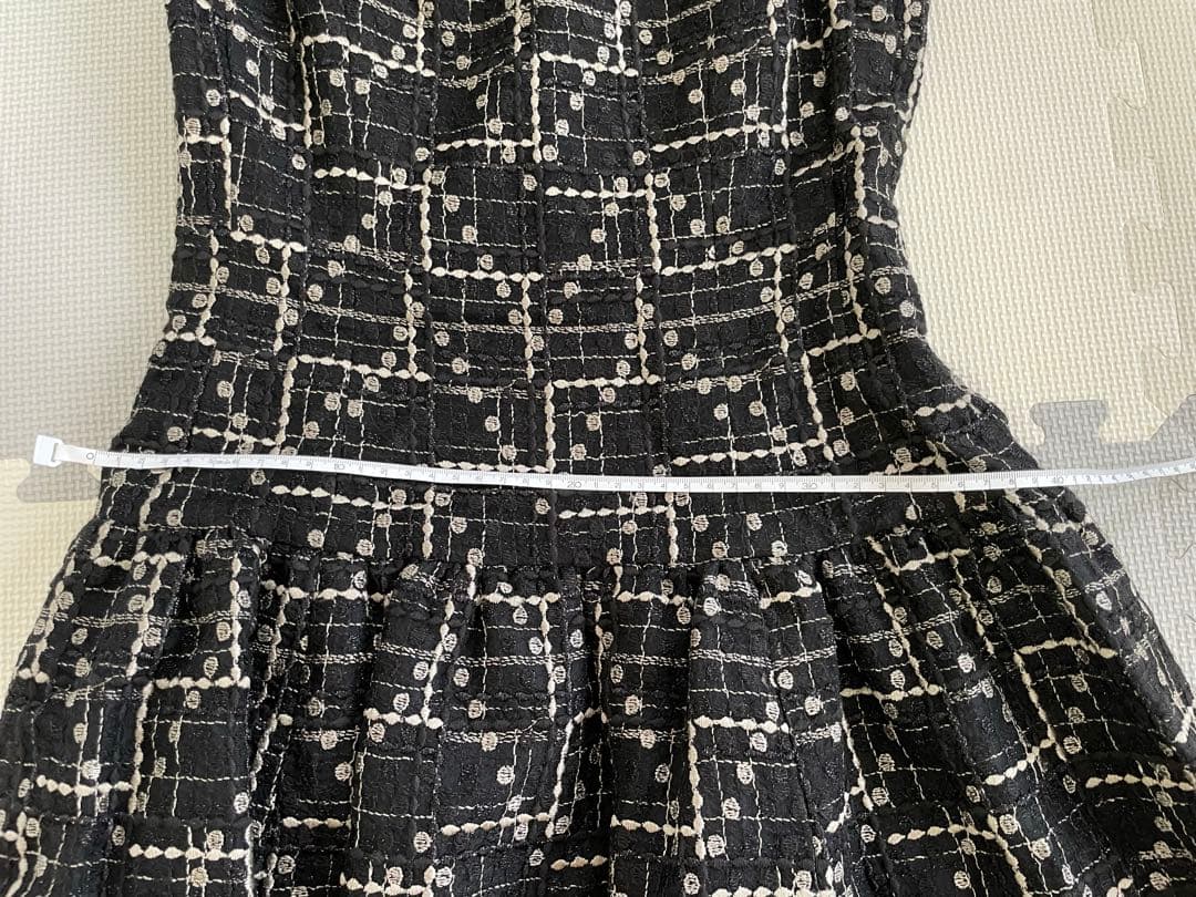 【美品】Rene★ワンピースドレス　ゴールド　黒　チュール　アシンメトリー