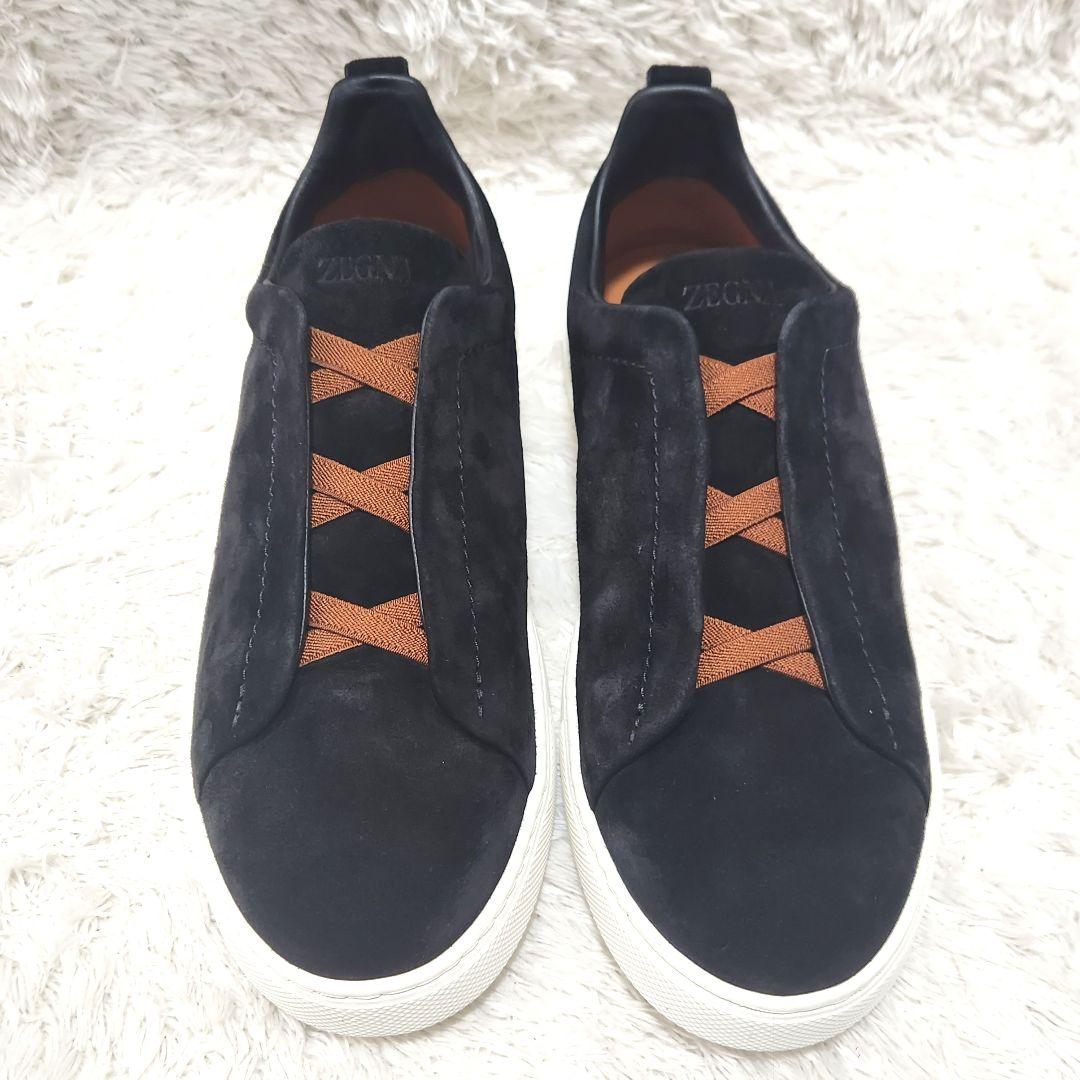 【使用感少】ZEGNA TRIPLE STITCH スウェード スニーカー