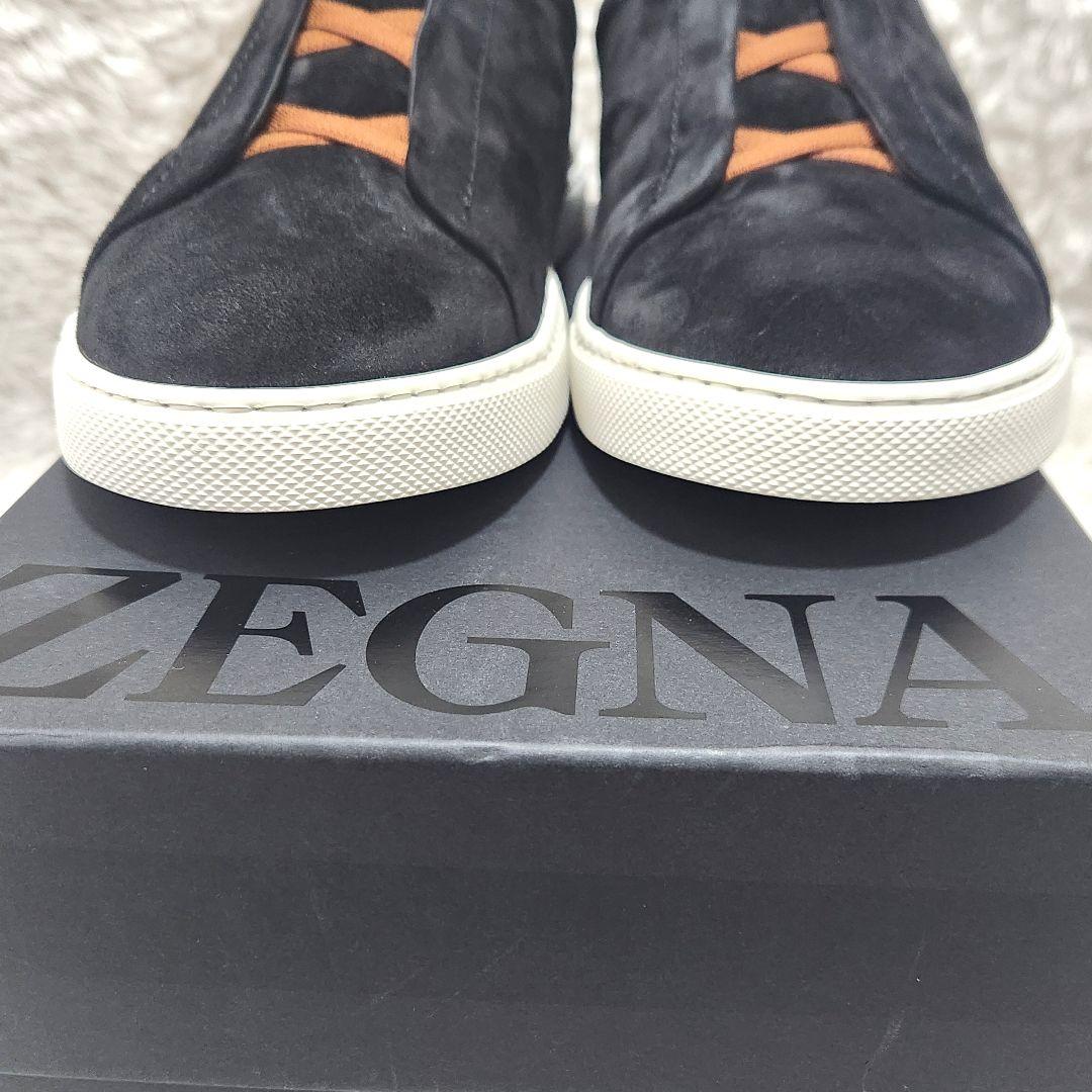 【使用感少】ZEGNA TRIPLE STITCH スウェード スニーカー