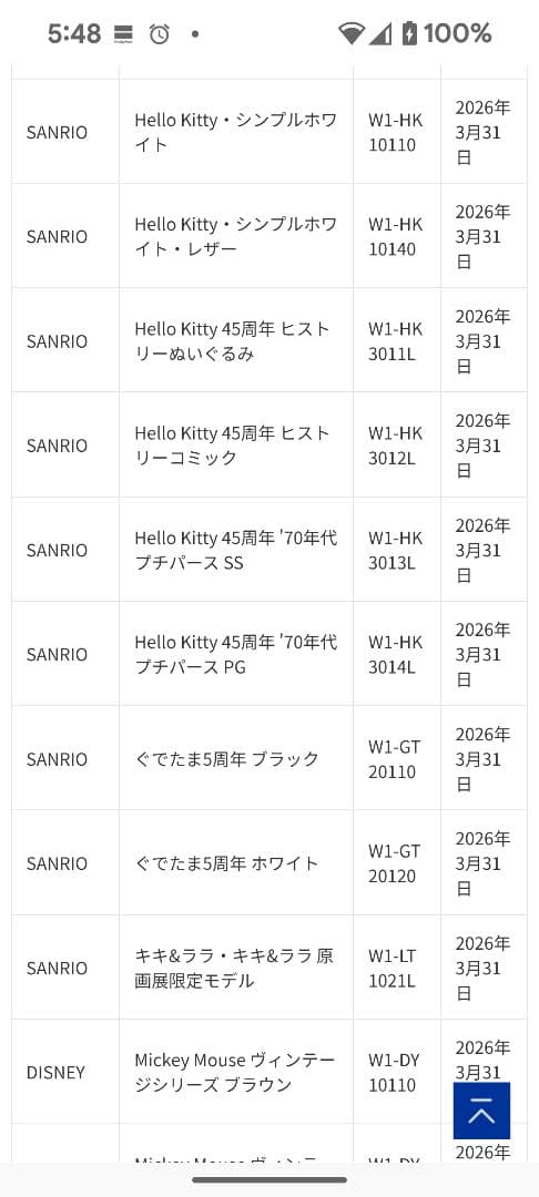Epson smart canvas ハローキティ 腕時計