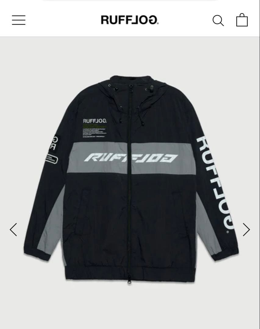 ⭐️新品未使用　ラフロッグ　ナイロンフードジャケット　サイズL ブラック