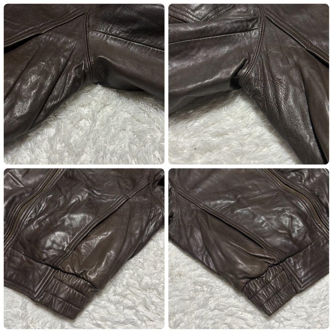 90s G-1 フライト ジェニュインレザー ジャケット ムートン 襟ボア 短丈