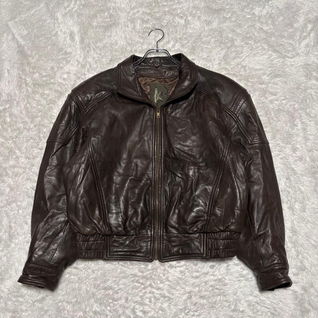 90s G-1 フライト ジェニュインレザー ジャケット ムートン 襟ボア 短丈