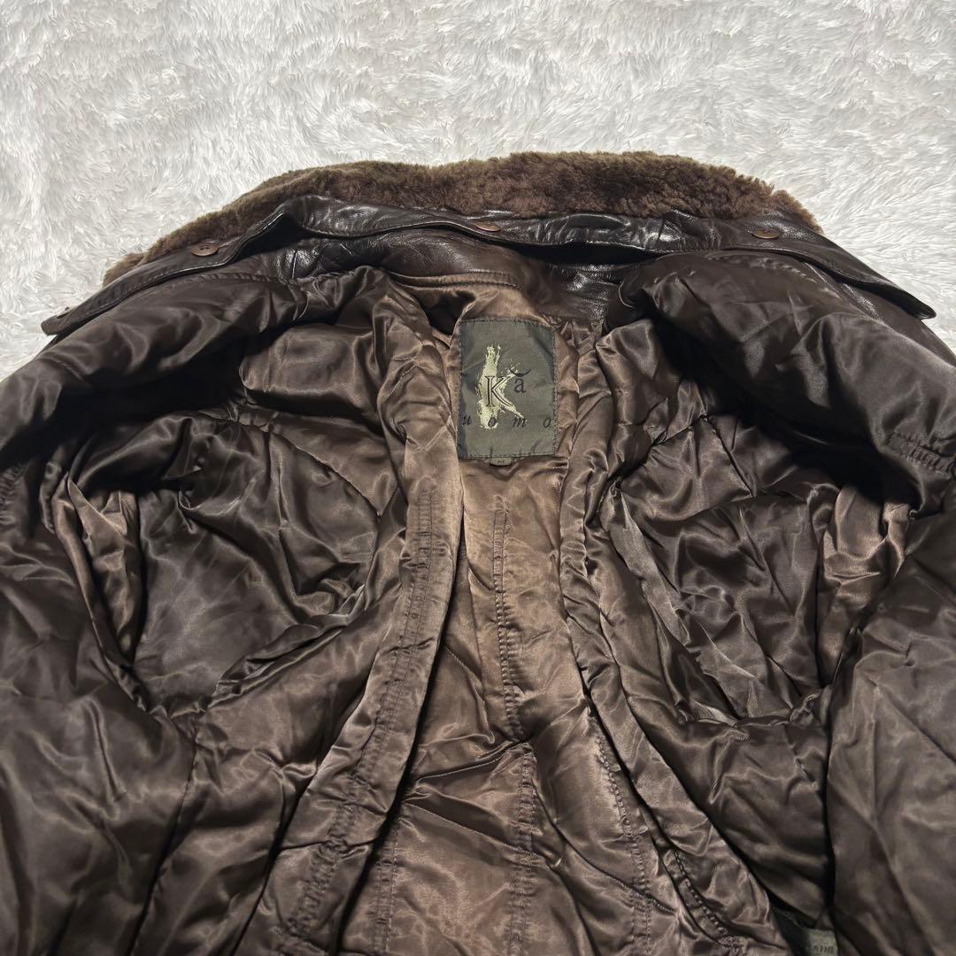 90s G-1 フライト ジェニュインレザー ジャケット ムートン 襟ボア 短丈